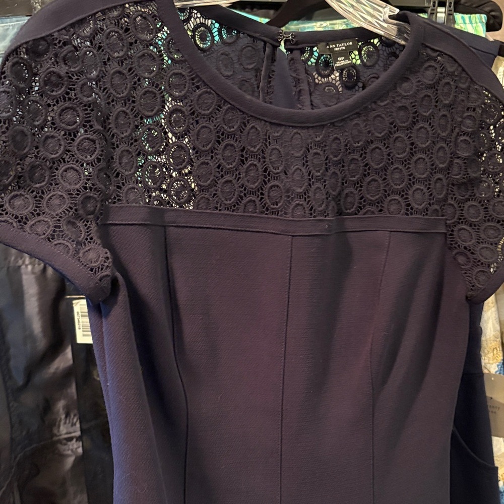 Ann Taylor Black Lace Mini Dress
